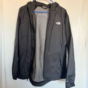 The north face black rain jacket xl